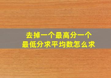 去掉一个最高分一个最低分求平均数怎么求