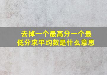 去掉一个最高分一个最低分求平均数是什么意思