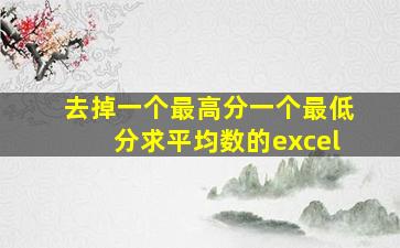 去掉一个最高分一个最低分求平均数的excel