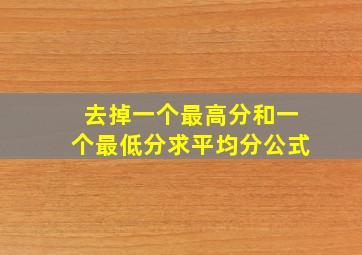 去掉一个最高分和一个最低分求平均分公式