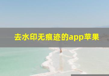 去水印无痕迹的app苹果