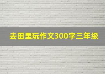 去田里玩作文300字三年级