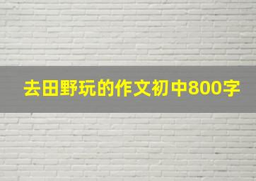 去田野玩的作文初中800字