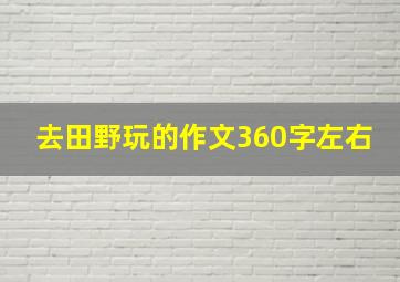 去田野玩的作文360字左右