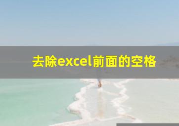 去除excel前面的空格