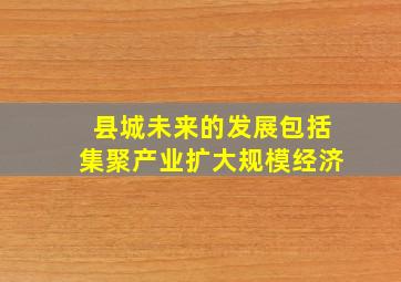 县城未来的发展包括集聚产业扩大规模经济