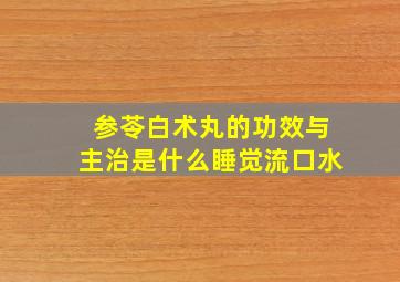 参苓白术丸的功效与主治是什么睡觉流口水