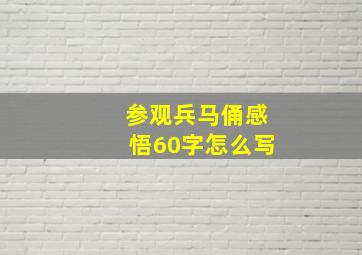 参观兵马俑感悟60字怎么写