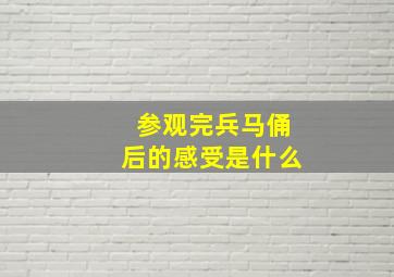 参观完兵马俑后的感受是什么