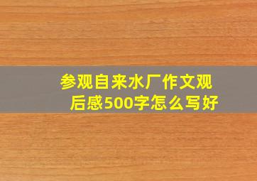 参观自来水厂作文观后感500字怎么写好