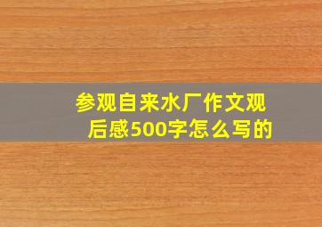 参观自来水厂作文观后感500字怎么写的