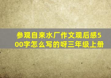 参观自来水厂作文观后感500字怎么写的呀三年级上册