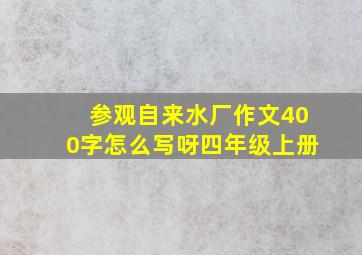 参观自来水厂作文400字怎么写呀四年级上册