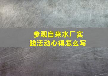 参观自来水厂实践活动心得怎么写