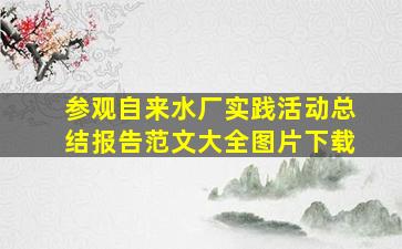 参观自来水厂实践活动总结报告范文大全图片下载