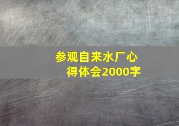 参观自来水厂心得体会2000字