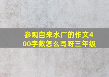 参观自来水厂的作文400字数怎么写呀三年级