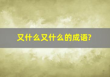 又什么又什么的成语?