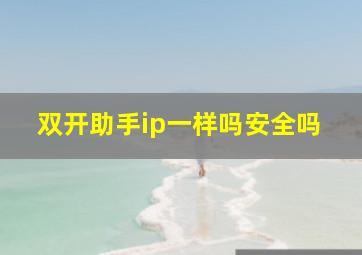 双开助手ip一样吗安全吗