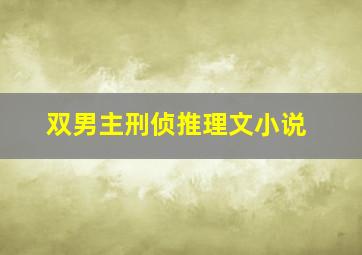 双男主刑侦推理文小说