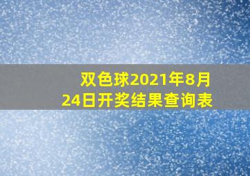 双色球2021年8月24日开奖结果查询表