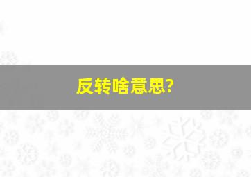 反转啥意思?