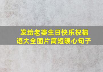 发给老婆生日快乐祝福语大全图片简短暖心句子