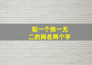 取一个独一无二的网名两个字