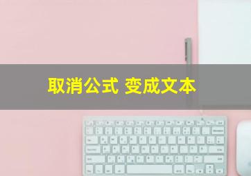 取消公式 变成文本