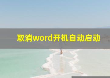 取消word开机自动启动