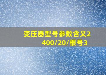 变压器型号参数含义2400/20/根号3