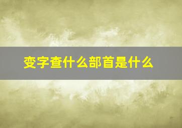 变字查什么部首是什么