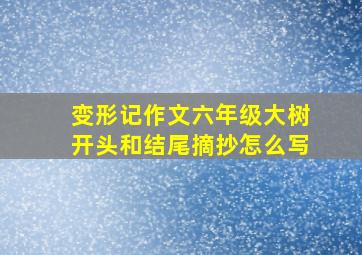 变形记作文六年级大树开头和结尾摘抄怎么写