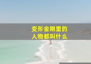 变形金刚里的人物都叫什么