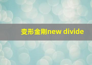 变形金刚new divide