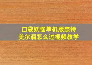 口袋妖怪单机版奈特美尔洞怎么过视频教学