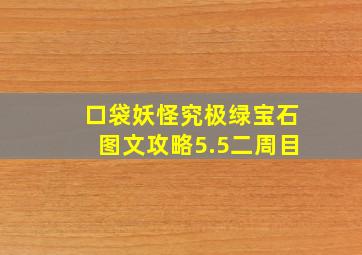 口袋妖怪究极绿宝石图文攻略5.5二周目