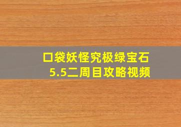 口袋妖怪究极绿宝石5.5二周目攻略视频