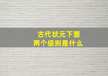 古代状元下面两个级别是什么