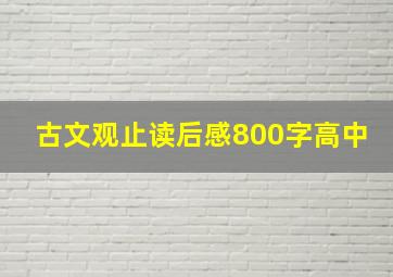 古文观止读后感800字高中