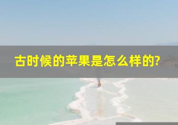 古时候的苹果是怎么样的?