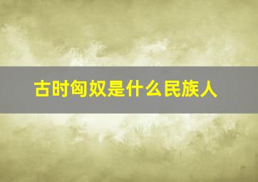 古时匈奴是什么民族人