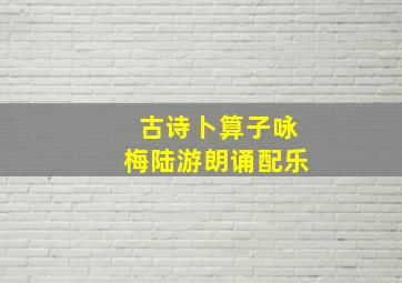 古诗卜算子咏梅陆游朗诵配乐