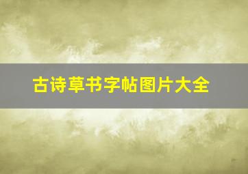 古诗草书字帖图片大全