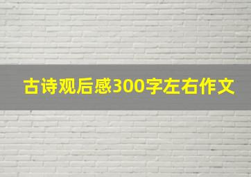 古诗观后感300字左右作文