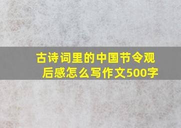 古诗词里的中国节令观后感怎么写作文500字