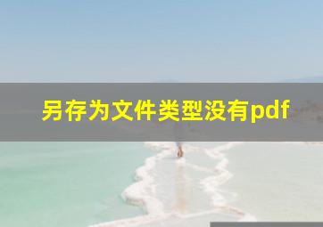 另存为文件类型没有pdf