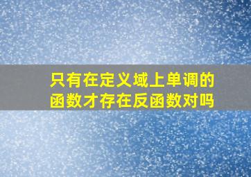 只有在定义域上单调的函数才存在反函数对吗