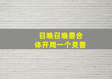 召唤召唤兽合体开局一个灵兽