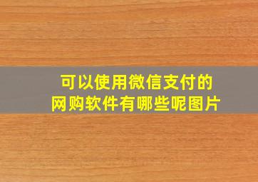 可以使用微信支付的网购软件有哪些呢图片